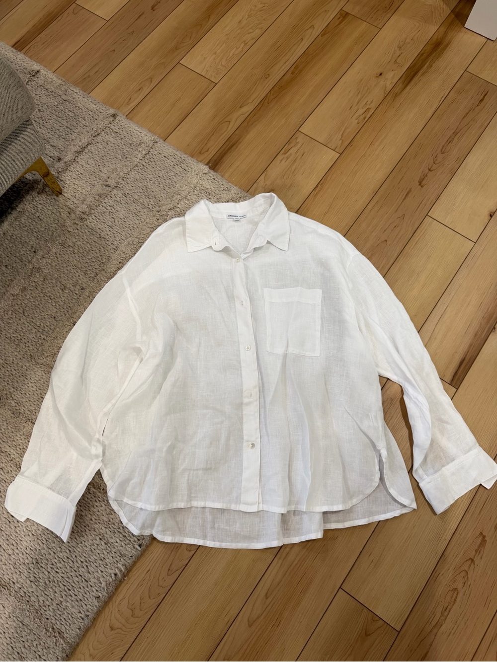 James Perse women’s White Linen Button-Down Shirt